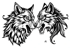 Big bad wolf blowing kisses tattoo idea