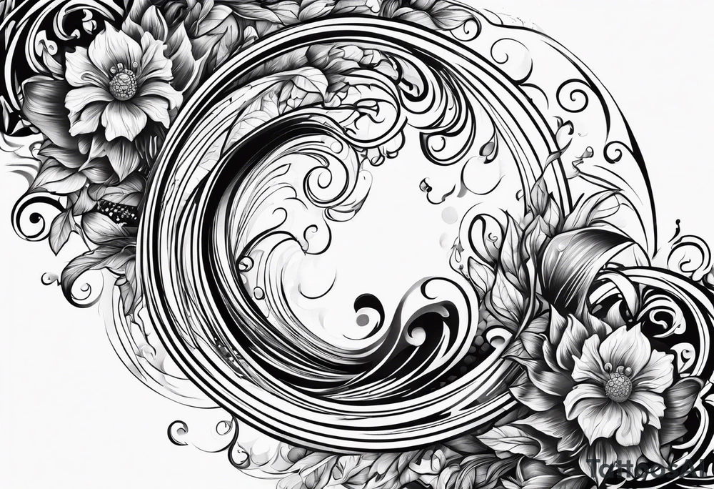 Water and flames tattoo idea