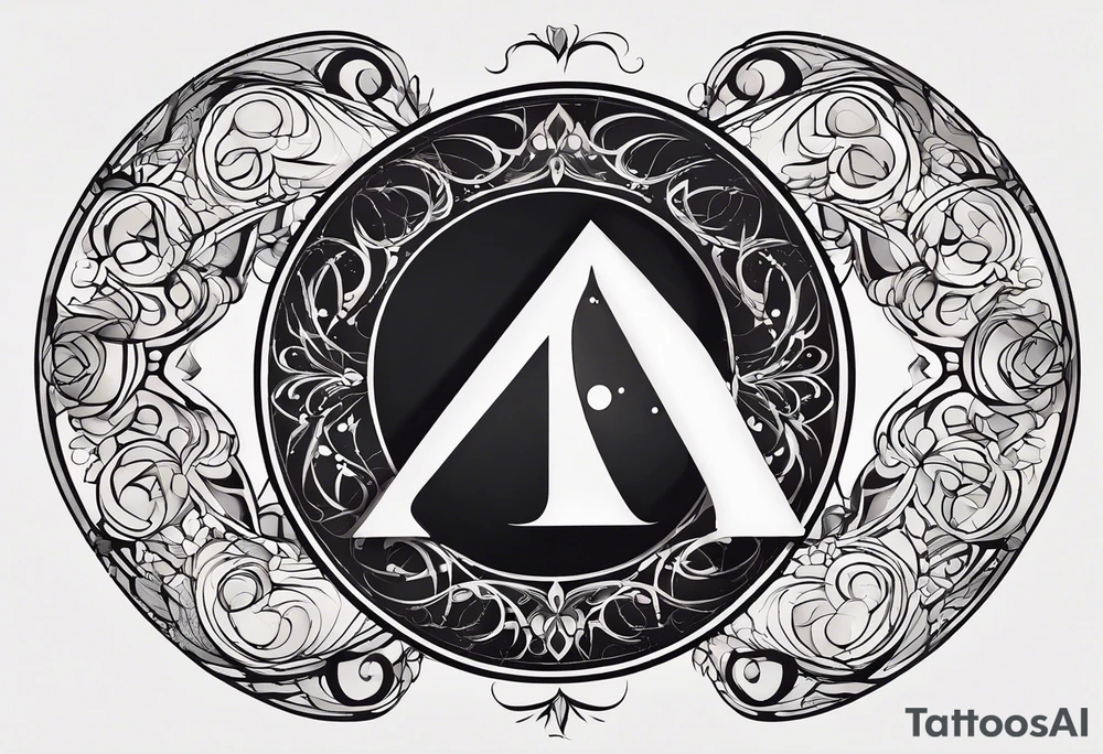 letter delta inside a circle, subtle, girly, simplistic tattoo idea