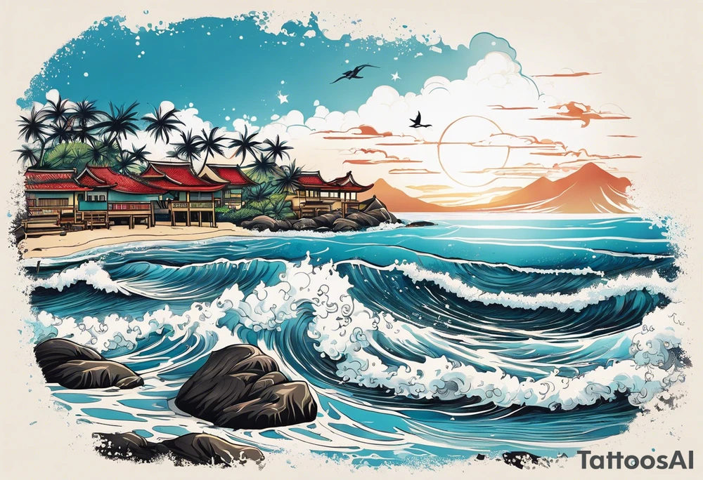 Spiaggia capo verde con coordinate tattoo idea