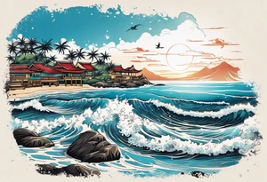 Spiaggia capo verde con coordinate tattoo idea