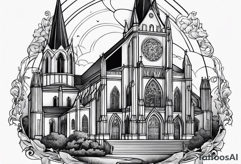 cathedral on fire tattoo idea