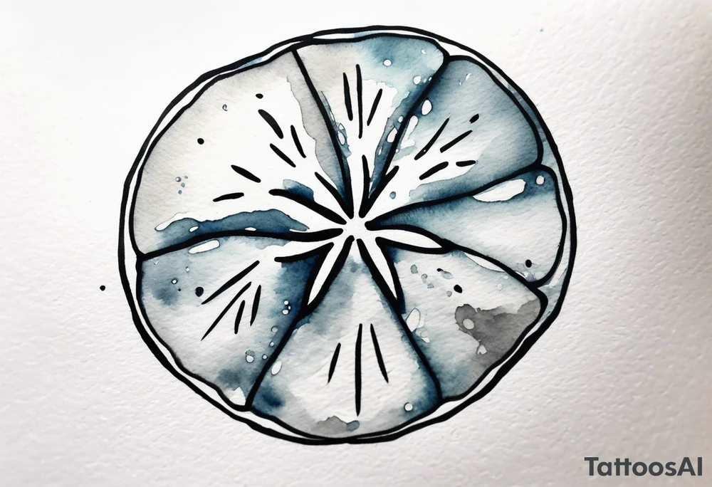 sand dollar 
watercolor
light gray tattoo idea