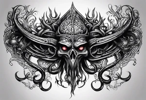 Chtulhu horizontal tattoo idea