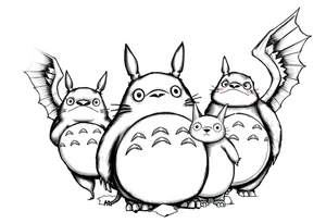 totoro and his friends tattoo idea