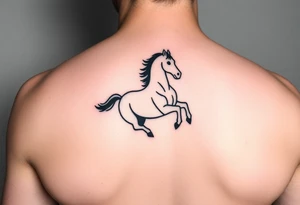 horse silhouette galloping towards us tattoo idea