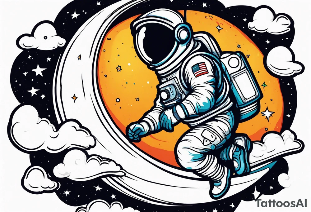 A astronaut a black hole tattoo idea