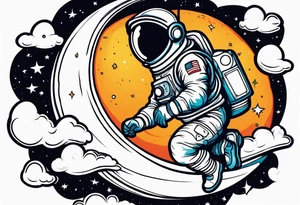 A astronaut a black hole tattoo idea