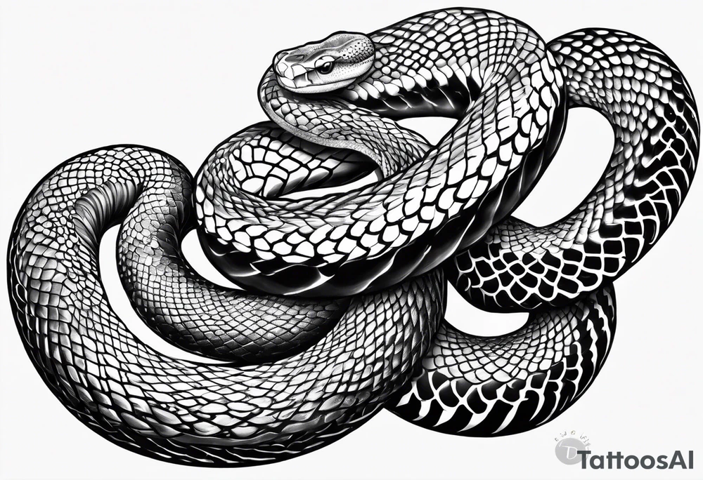 short snake with open mouth tattoo idea