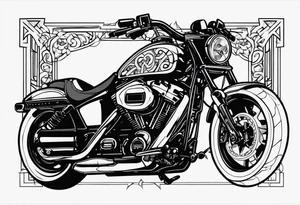 Harley with apehangers tattoo idea