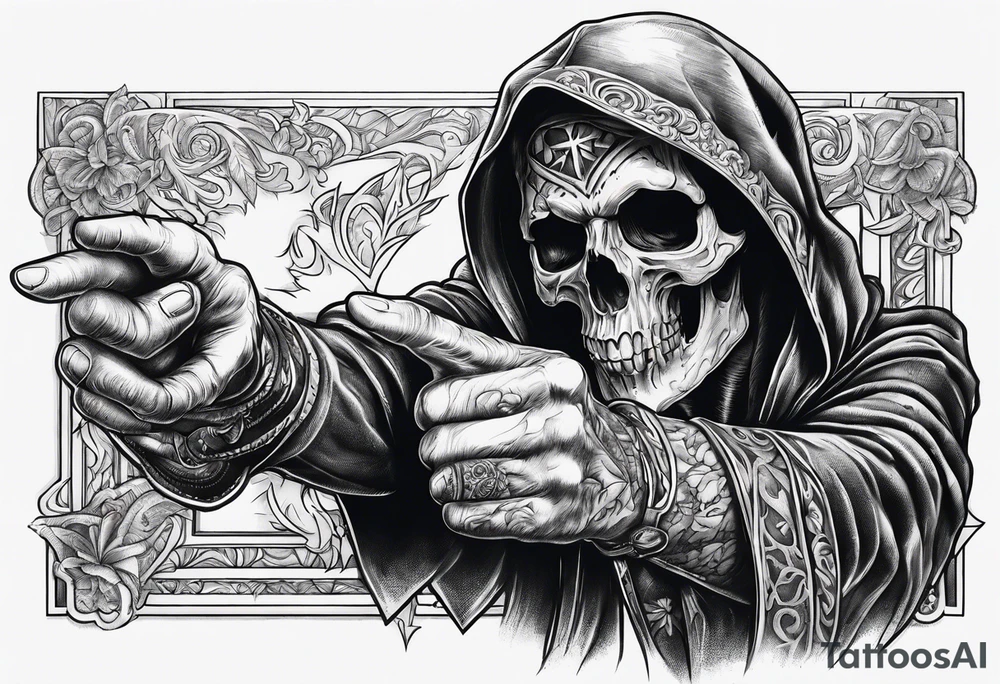 death pointing out tattoo idea