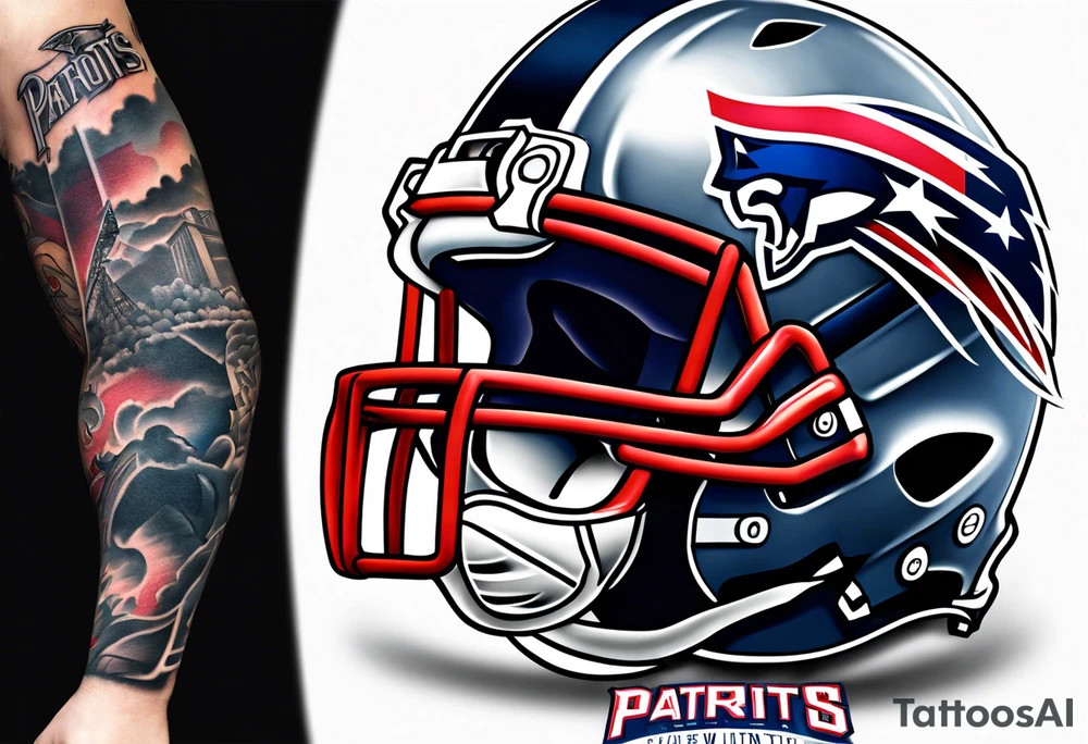 New England patriots Half arm sleeve tattoo idea