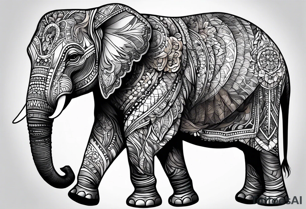 baby elephant tattoo idea