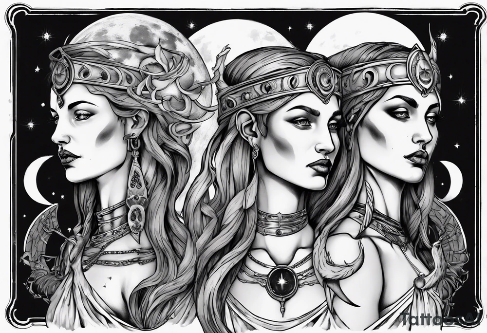 The High Priestesses. Hecate, Artemis and Selene in One. Representing Magic, Intuition and The Moon. tattoo idea