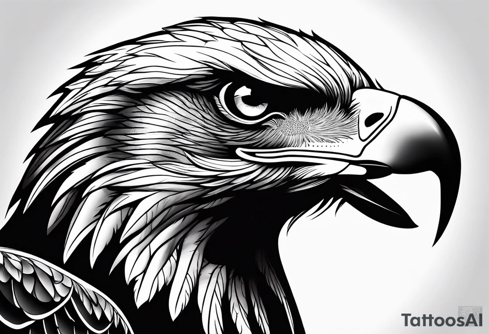 Eagle dark inked tattoo idea