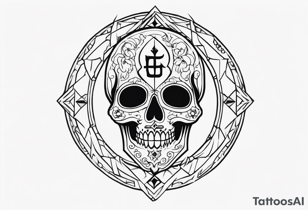 Santa Muerte rune tattoo idea