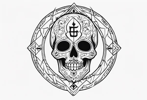 Santa Muerte rune tattoo idea