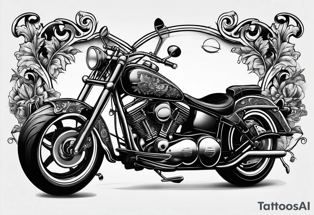 playing cards money motorcycle tattoo idea