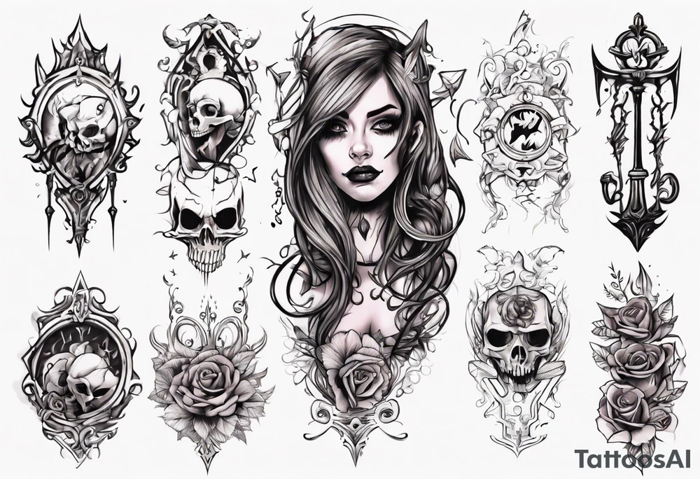 Female forearm, daughter, son, not Gothic tattoo idea