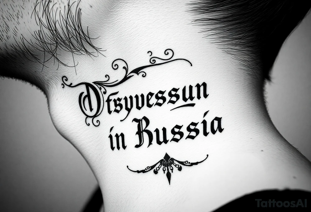 russian orthodox phrase IN russian on the side of my left neck tattoo idea