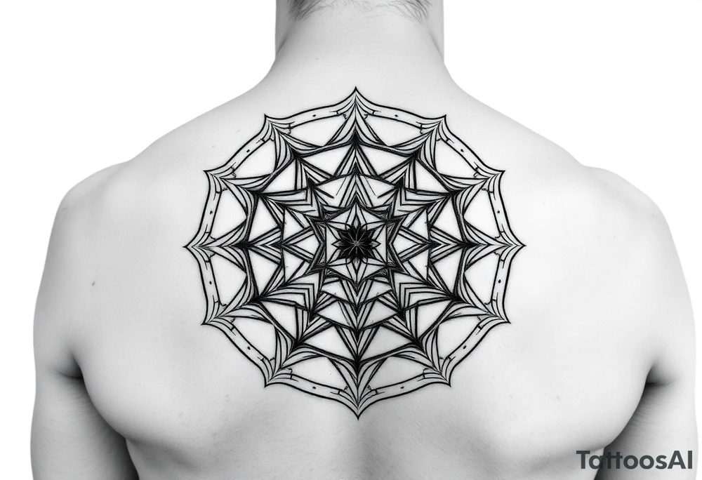 Hexagonal sacred geometry seamless print tattoo idea