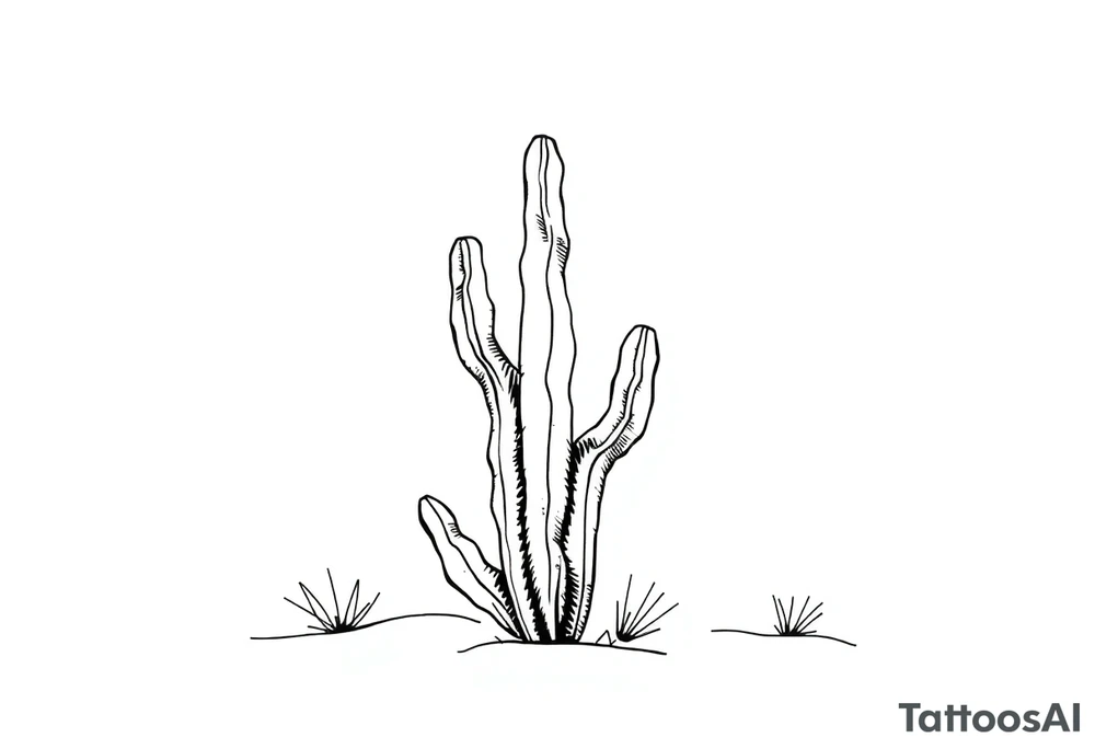 Cutesy Cacti desert backgorund tattoo idea