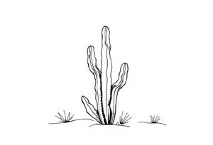 Cutesy Cacti desert backgorund tattoo idea