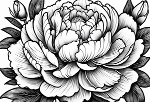 Praying in a peony garden tattoo idea