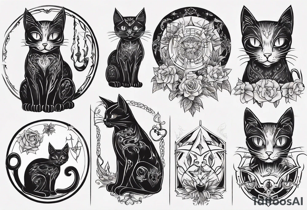 black cat tattoo idea