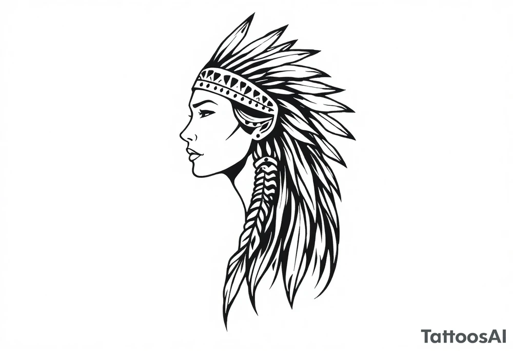 Native American female tattoo idea