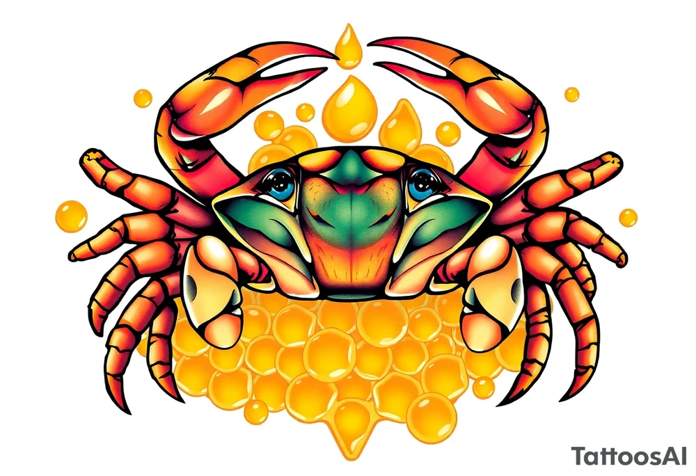 Crab in honey tattoo idea