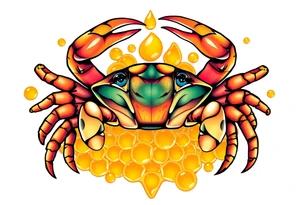 Crab in honey tattoo idea