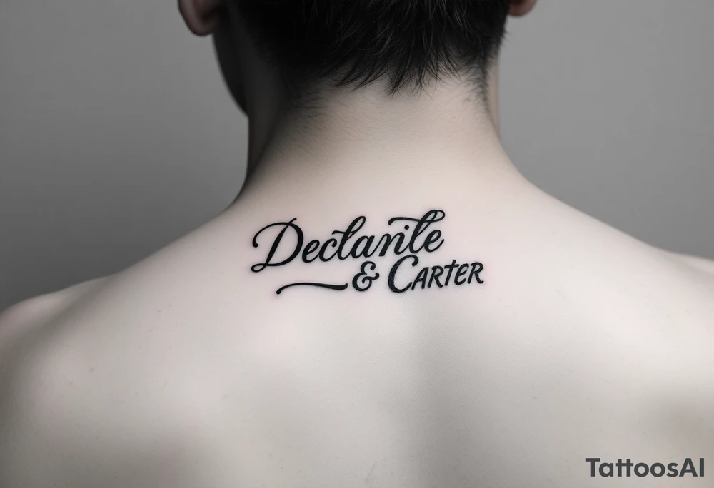 My sons names- Declan and Carter around my ankle tattoo idea