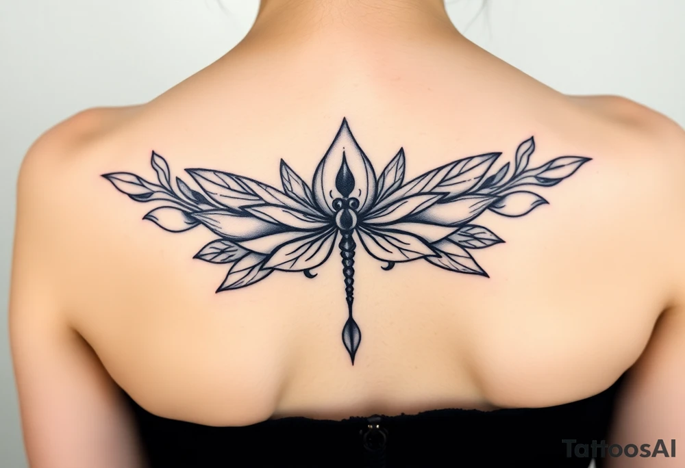 Lotus with dragonfly tattoo idea