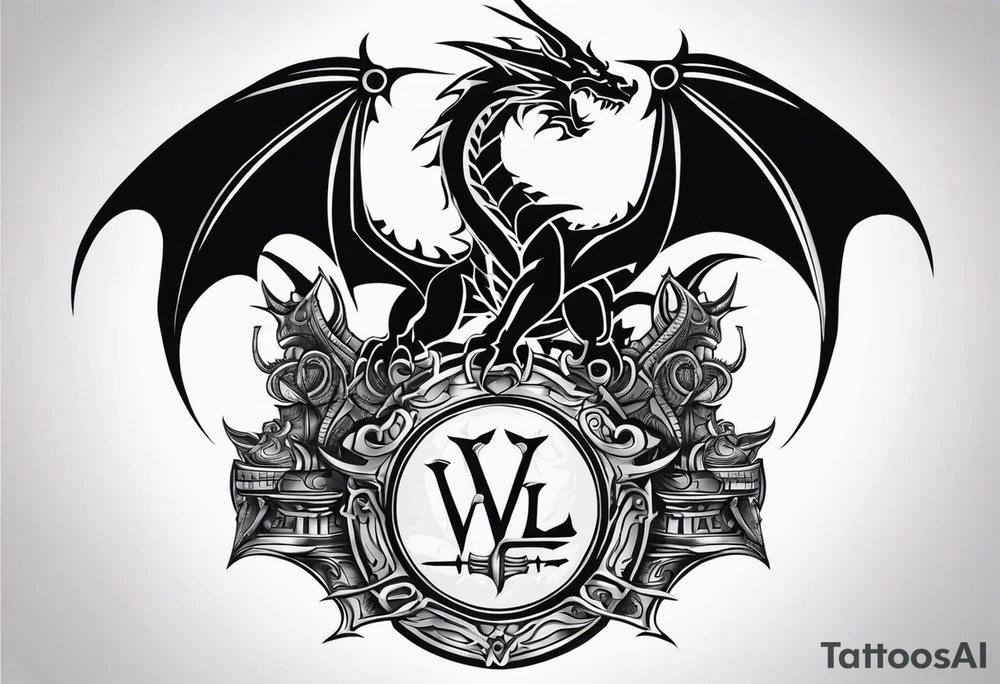 Valhalla sword shield dragon
stairs tattoo idea