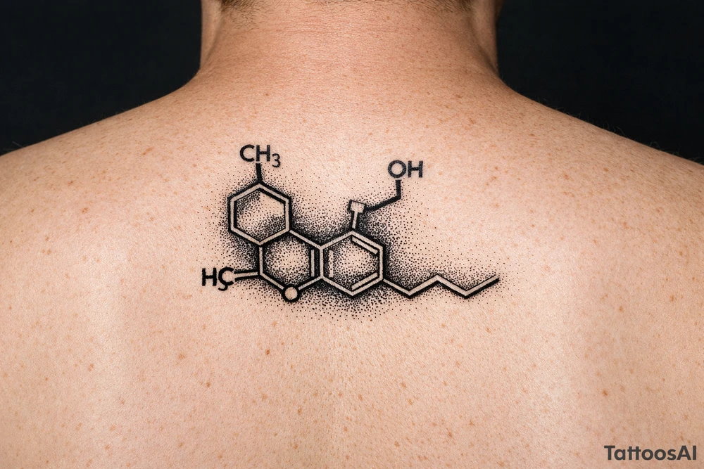 THC molecule tattoo idea