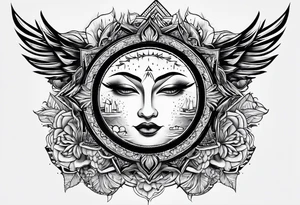 a sun with 21 ray tattoo idea