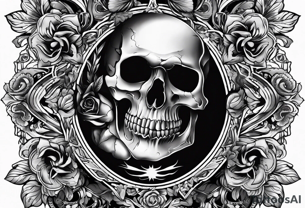 eye with skull tattoo idea