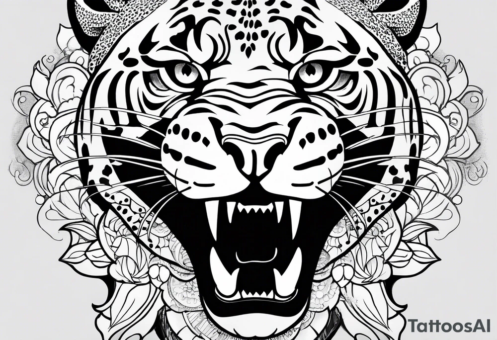 Jaguar running tattoo idea