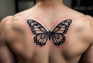 A bow tie with the outline of a butterfly tattoo idea