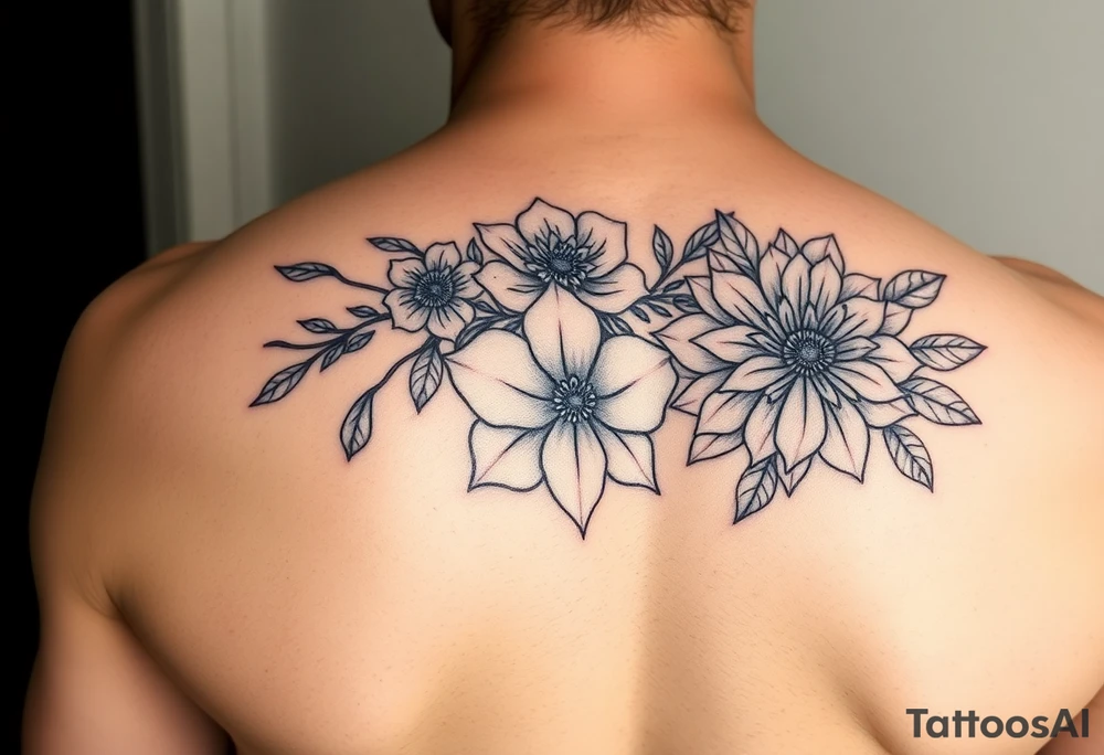 Indigenous floral 
Three, 
gratitude tattoo idea