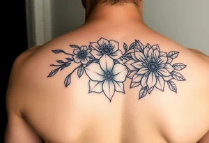 Indigenous floral 
Three, 
gratitude tattoo idea