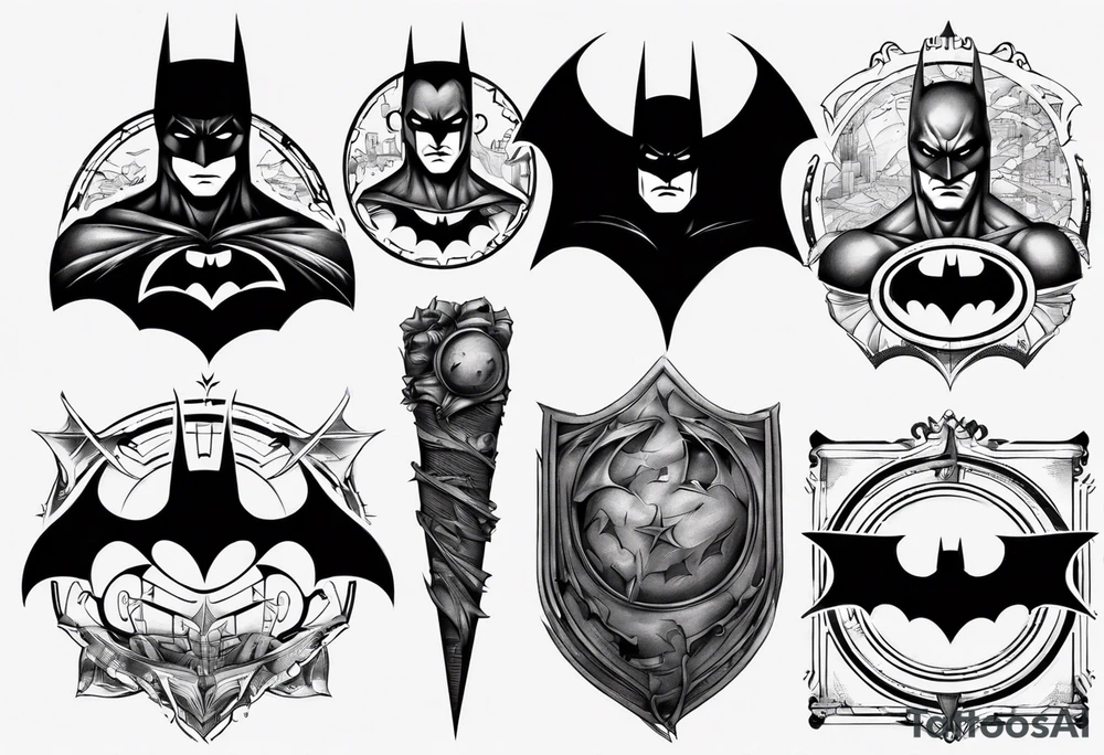 batman gotham sleeve tattoo idea