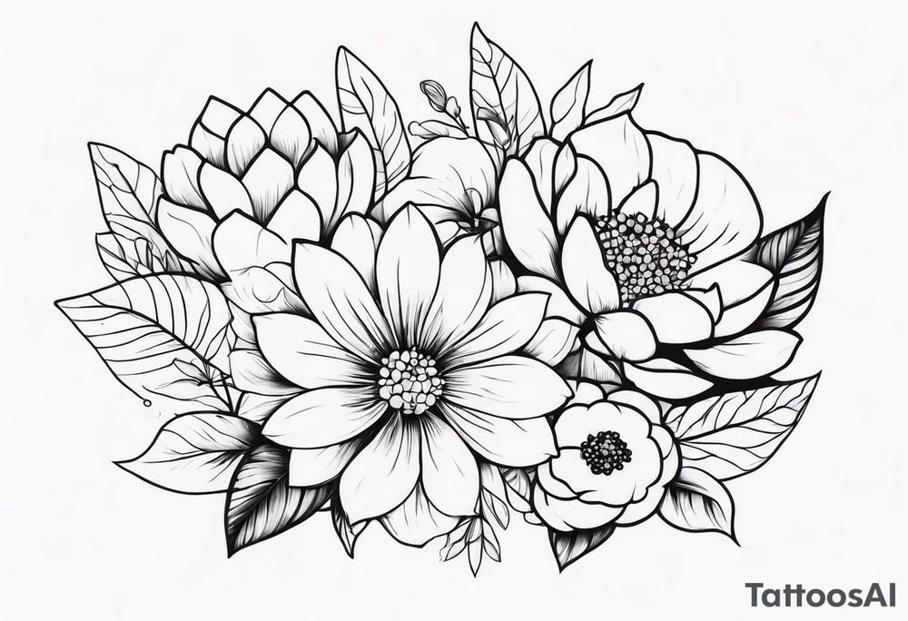 ornaments of flowers tattoo idea