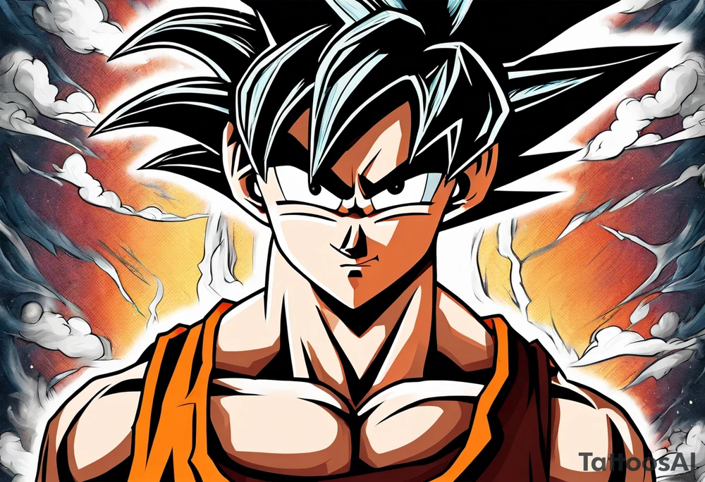 son goku as a boy chilling tattoo idea