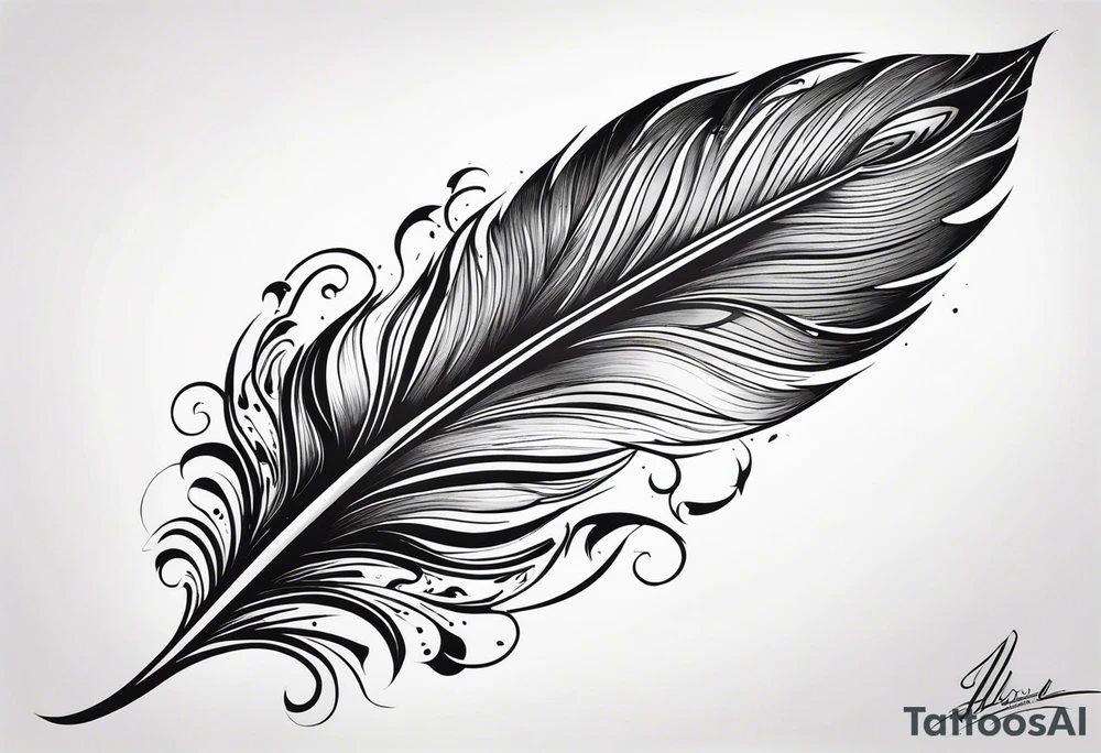 Soaring feather tattoo design tattoo idea