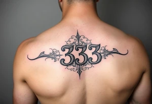 The number 333 going through the name indigo tattoo idea