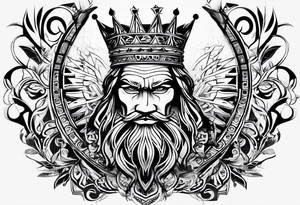 A king tattoo drawn in a tribal style. tattoo idea