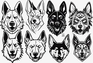 Angry German shepherd dog tattoo idea