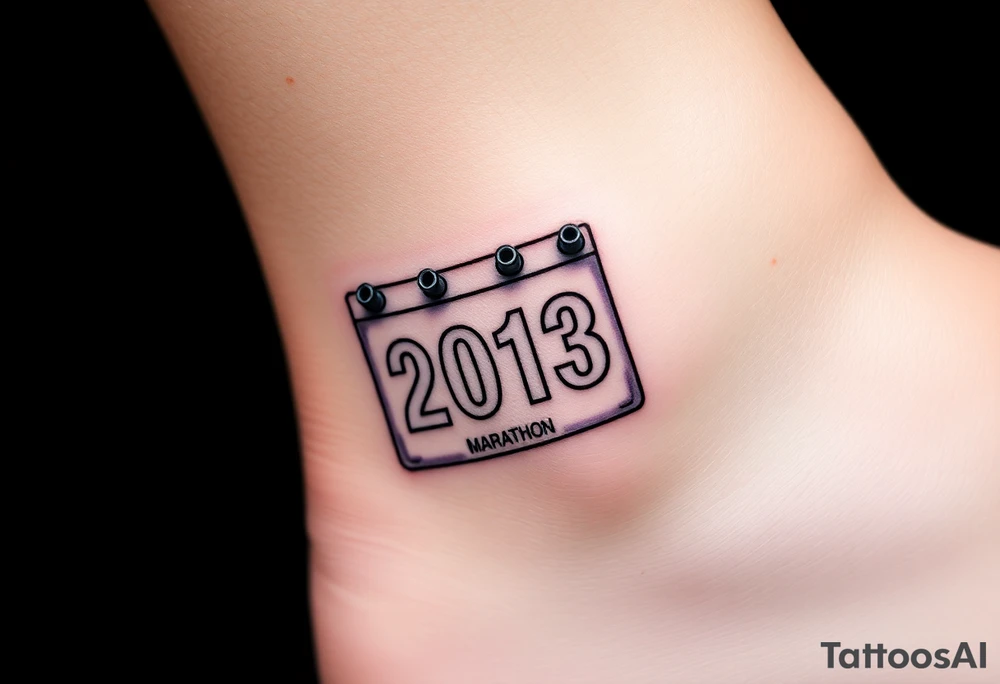 Racing half marathon bib 2013 purple and gold running safety pins piercing the skin running tattoo idea